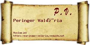 Peringer Valéria névjegykártya